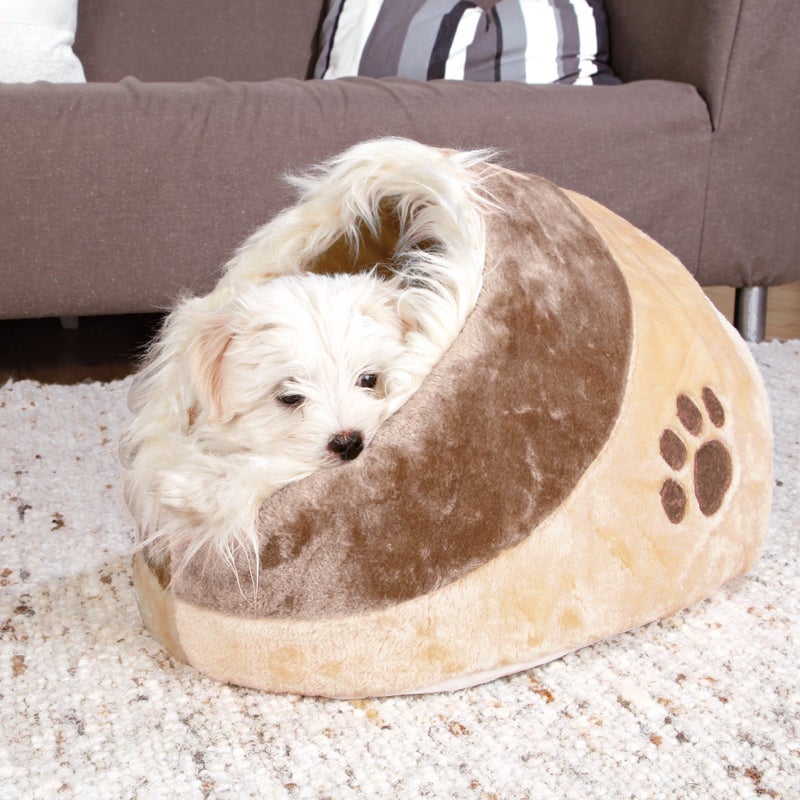 Trixie Minou Cuddly Cave Cat Bed with Removable Cushion, Non-Skid Bottom,Beige/Brown, Medium - Image 3